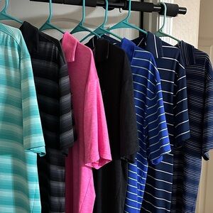 8 shirt Bundle - Under Armour Men's Striped Polo Shirts - 8 shirt bundle pack